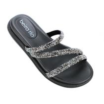 Papete Feminina Beira Rio Conforto Preto Brilho Boreal 8488.108