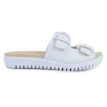 Papete Feminina Comfortflex Couro Ortopédica Branca 2345404 Papete Feminina Comfortflex Couro Ortopédica Branca 2345404