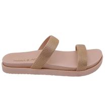 Papete Feminina Confortavel Brilho Plataforma Tira Larga Terra e Agua