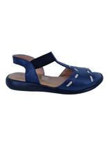 Papete Feminina Em Couro Casual Scarpetti 35-1819 Azul