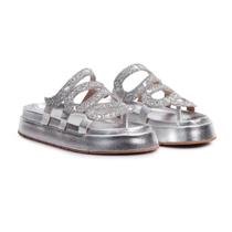 Papete Feminina Flatform Pedrarias Snake Strass Cobra