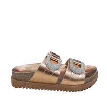 Papete Feminina Moleca Strass Moda 5500.107 Ouro Rosa