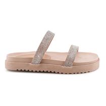 Papete Feminina Nude Sandália Delicada Chinelo Sola Plataforma Papete Feminina Nude Sandália Delicada Chinelo Sola Plataforma