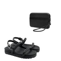 Papete Feminina Sandália Corrente + Carteira Kit 2 Peças Papete Feminina Sandália Corrente + Carteira Kit 2 Peças