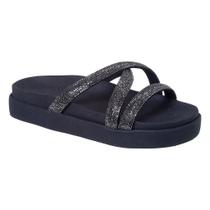 Papete feminina strass cruzado branco lolla maria Papete feminina strass cruzado branco lolla maria
