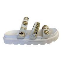 Papete Feminino Vizzano Pelica Corrente Spike Metalizada 6510.102 Branco