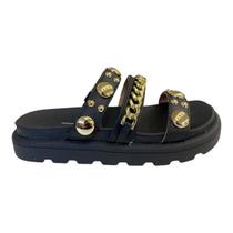 Papete Feminino Vizzano Pelica Corrente Spike Metalizada 6510.102 Preto