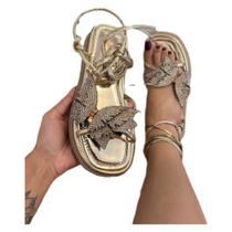 Papete Flat de amarrar com strass e Borboleta Papete Flat de amarrar com strass e Borboleta