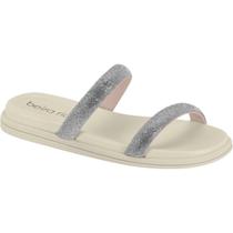 Papete Flatform Feminina Duas Tiras Strass Beira Rio 8488.122 - Preto - 33 - Branco-Off - 34 Papete Flatform Feminina Duas Tiras Strass Beira Rio 8488.122 - Preto - 33 - Branco-Off - 34