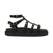 Papete Gladiadora Feminina Pedras Tiras Ajustáveis Fivela Confortável Papete Gladiadora Feminina Pedras Tiras Ajustáveis Fivela Confortável