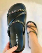 Papete Moleca Feminina Sandália Casual Tiras Flatform Papete Moleca Feminina Sandália Casual Tiras Flatform