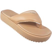 Papete Moleca Feminina Sandália Flatform Tiras Tamanco Tratorada Conforto Slide Original Chinelo Casual Macia Plataforma Anabela Calce Fácil