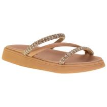 Papete Moleca Três Tiras Strass Feminina Nude Papete Moleca Três Tiras Strass Feminina Nude