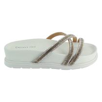 Papete Sandalia Beira Rio Feminina lancamento Strass Brilho Flatform