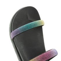 Papete Sandália Colorida Plataforma Strass Tiras Feminina JR Papete Sandália Colorida Plataforma Strass Tiras Feminina JR