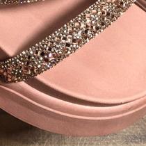 Papete Sandália Feminina Elastico Plataforma Alta confortável Strass Cobrinha Brilho Branca