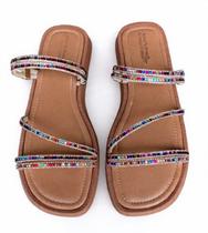 papete sandalia feminina flat strass briho sola macia comfortavel papete sandalia feminina flat strass briho sola macia comfortavel