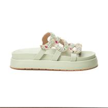 Papete Sandália Feminina Flatform Pedraria Natual Luxuosa Papete Sandália Feminina Flatform Pedraria Natual Luxuosa