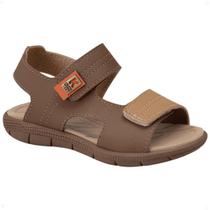 Papete Sandália Infantil Klin Tic Tac Casual Tiras Autocolantes Confortável Marrom