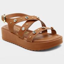 Papete Vizzano Plataforma Apliques Feminina - Caramelo Papete Vizzano Plataforma Apliques Feminina - Caramelo