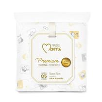 Papi Textil Fralda Premium Mami c/Bainha Estampada 70x70cm Contém 05 Un