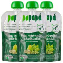 Papinha Papapá Pera, Espinafre e Abobrinha Sem Açúcar, Orgânico, 100% Natural contendo 3 unidades de 100g cada Papinha Papapá Pera, Espinafre e Abobrinha Sem Açúcar, Orgânico, 100% Natural contendo 3 unidades de 100g cada