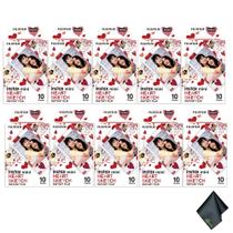 Paquete de 100 Exposiciones de Película FujiFilm Instax Mini con Borde Dibujo de Corazón