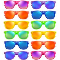 Paquete de 12 Gafas de Sol Retro con Lentes Espejadas de Color Neón SUNOVELTIES Paquete de 12 Gafas de Sol Retro con Lentes Espejadas de Color Neón SUNOVELTIES