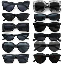 Paquete de 12 Gafas de Sol Retro Negras Dwenarry para Mujeres con Estilo Divertido