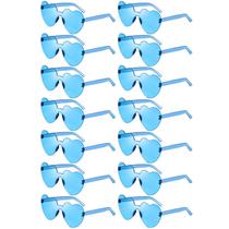 Paquete de 14 gafas de sol azules con forma de corazón para mujer