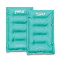 Paquete de 2 Bolsas de Hielo XL Flexibles Fit & Fresh Cool Coolers para Nevera, Color Verde Azulado