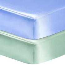 Paquete de 2 Sábanas Ajustables de Satén Suave para Cuna Azul Verde 132x71x20 cm Paquete de 2 Sábanas Ajustables de Satén Suave para Cuna Azul Verde 132x71x20 cm