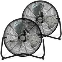 Paquete de 2 Ventiladores de Piso Hurricane de Aluminio de 20" con 3 Velocidades y Ajuste de Inclinación en Negro Paquete de 2 Ventiladores de Piso Hurricane de Aluminio de 20" con 3 Velocidades y Ajuste de Inclinación en Negro