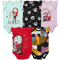 Paquete de 5 bodys para bebés niñas de 6 a 9 meses de "Pesadilla antes de Navidad" de Disney Paquete de 5 bodys para bebés niñas de 6 a 9 meses de "Pesadilla antes de Navidad" de Disney