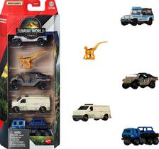 Paquete de 5 vehículos y dinosaurio de metal fundido Matchbox Jurassic World Paquete de 5 vehículos y dinosaurio de metal fundido Matchbox Jurassic World