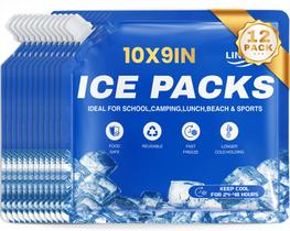 Paquetes de Hielo LINSIRON Cooler 12 Piezas 2025 Mejorados Reutilizables 48h