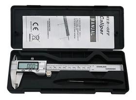 Paquímetro De Aço Inoxidável Tela Grande 150mm e 6" Digital com Estojo Preto