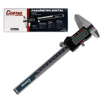 Paquímetro Digital Metálico 150Mm Cortag Aço Carbono Escala Milimétrica e Polegadas Alta Precisão Graduação 0,01Mm Com LCD Digital e Trava de Ajuste Paquímetro Digital Metálico 150Mm Cortag Aço Carbono Escala Milimétrica e Polegadas Alta Precisão Graduação 0,01Mm Com LCD Digital e Trava de Ajuste