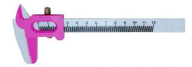 Paquímetro Profissional para Sobrancelhas com Trava Cor Branco com Rosa 13cm - Lelashop