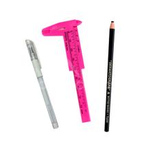 Paquímetro Rosa Pequeno + Caneta Gel + Lápis Dermatográfico - SDS