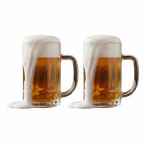 Par 2 Caneca Chopp Chops Chope Cerveja Vidro Forte Grosso Resistente Bar Restaurante Buteco 430ml