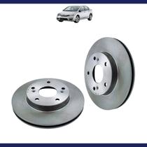 Par 2 Disco Freio Ventilado Honda New Civic 1.8v 2006 a 2012