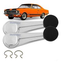 Par 2 Manivela Vidro + Grampo Opala Chevette Caravan Preta