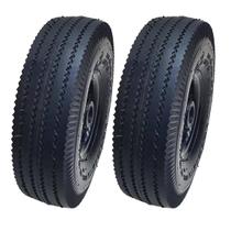 Par 2 Pneus Com roda E Câmara Aro 3.50 4 Carrinho Carga 100kg