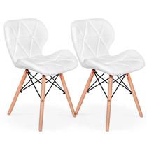 Par 2x Cadeira de Jantar Charles Eames Eiffel Slim Estofada