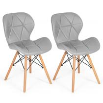 Par 2x Cadeira de Jantar Charles Eames Eiffel Slim Estofada