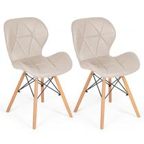 Par 2x Cadeira de Jantar Charles Eames Eiffel Slim Estofada