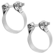 Par abraçadeira cromada escapamento caminhão 5 polegadas s/ suporte