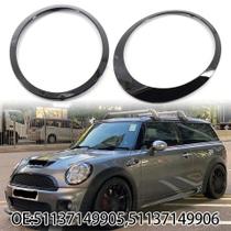 Par Acabamento Moldura Anel Farol Dianteiro Mini Cooper 2007 2008 2009 2010 2011 2012 2013 2014 2015 Black Piano Preto