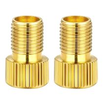 Par Adaptador Válvula Presta Bico Fino para Grosso Schrader Bike Pneu 2 Unidades Alumínio